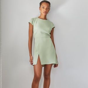 Aritzia Babaton Hamptons Mini Dress in Silver Sage Green in size 2